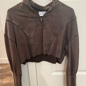 Urban Outfitters Brown Cropped Hoodie